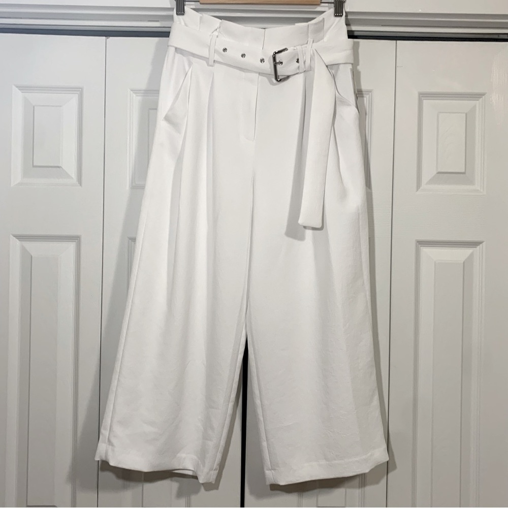 Michael Kors belted‎ woven crop pants size 4 - Picture 2 of 8
